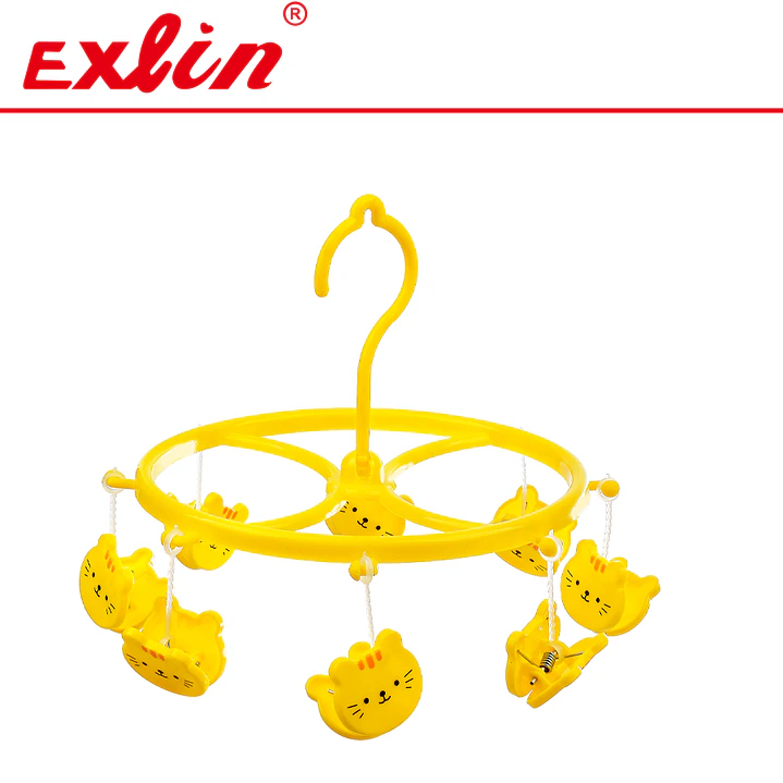 Colgador Organizador Redondo con Clips de Gatito Exlin – Tendedero Giratorio Portátil para Ropa Interior y Calcetines Exlin 1