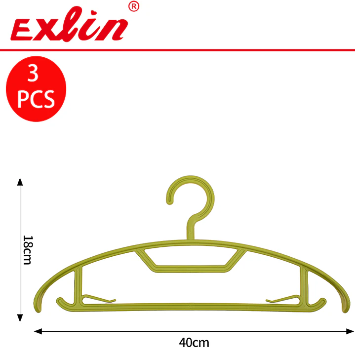 Set de 3 Colgadores de Ropa Plásticos Multiuso Exlin – Perchas Resistentes con Muescas Antideslizantes Exlin 1