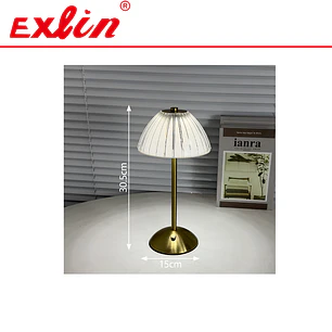 Lámpara de Velador LED Recargable de Cristal Plateada