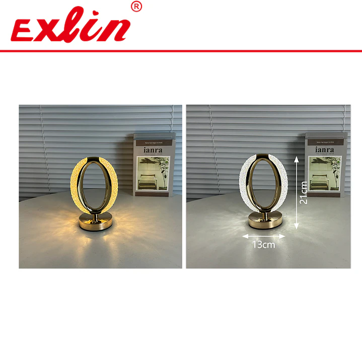 Lámpara de Velador LED Recargable de Cristal Negra  1