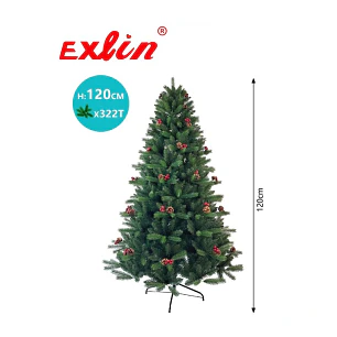 Árbol de Navidad Exlin 120 cm con Piñas y 322 Puntas 