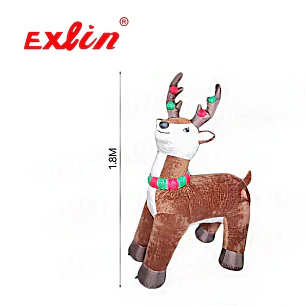 Inflable Navideño Reno Decorativo 1,8 m para Exterior e Interior 