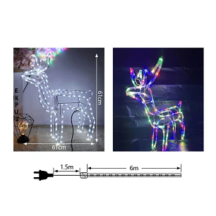 Reno Navideño Luminoso LED 61 cm Decoración Navideña Multicolor