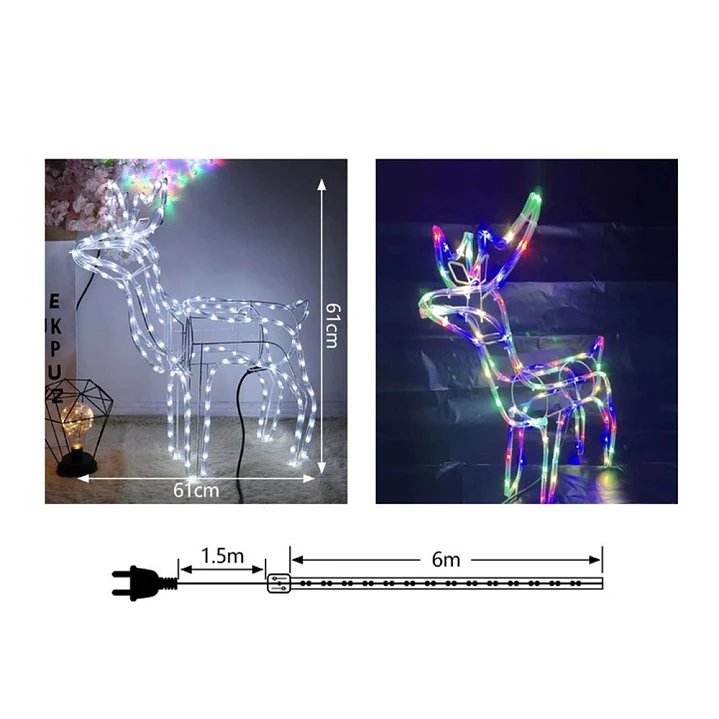 Reno Navideño Luminoso LED 61 cm Decoración Navideña Multicolor 1