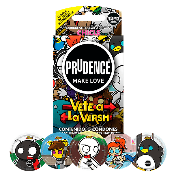 CONDONES PRUDENCE VETE A LA VERSH SABOR CHICLE X5 2