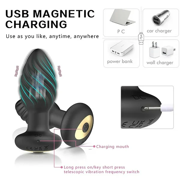 PLUG ANAL CON APP ROTADOR LUXE 3
