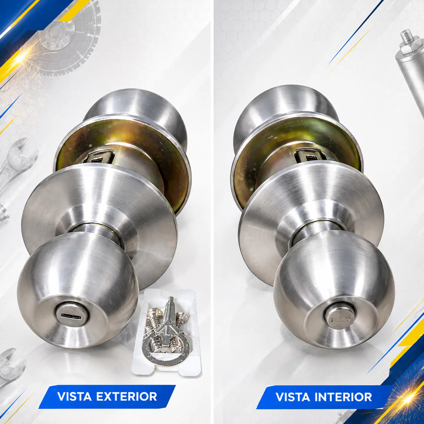 Cerradura Cilindrica 101-bk-ss Baño inox 1