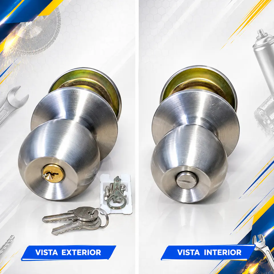 Cerradura cilíndrica  101-rm-ss Dormitorio inox 1