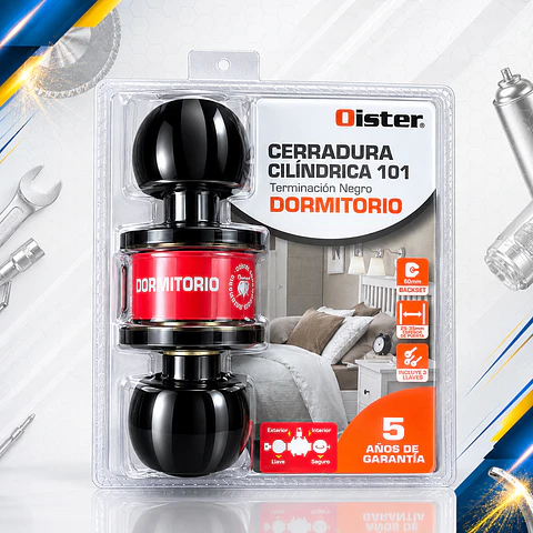 Cerradura cilíndrica  101 Dormitorio Negra BT