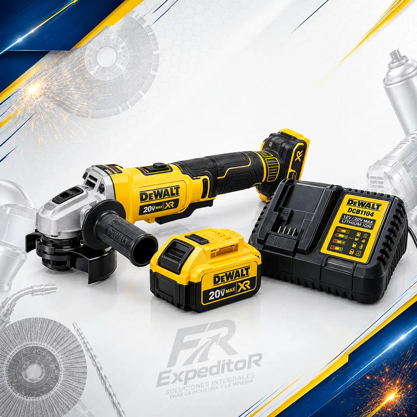 Esmeril inalámbrico Dewalt 4 1/2  DCG413B Cargador + Batería 1