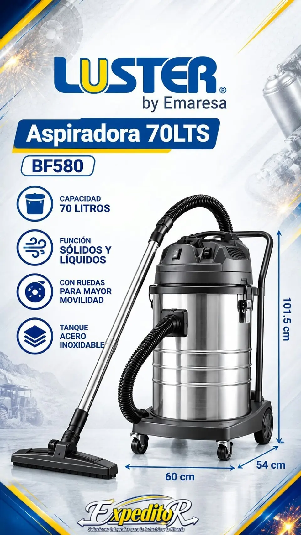 Aspiradora Luster 70Lts BF580 1