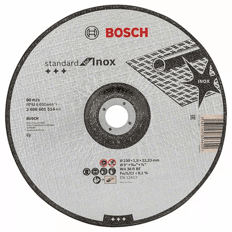 Disco de corte curvo 230mm Standard for Inox BOSCH