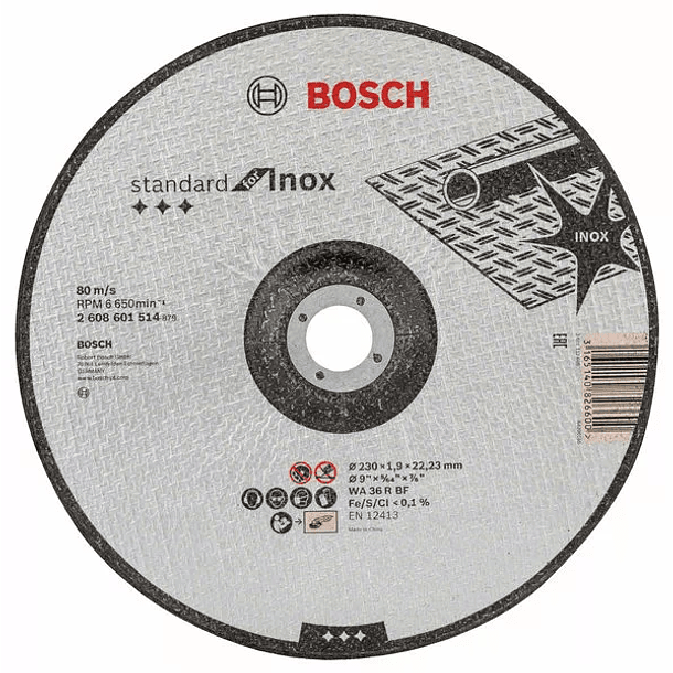 Disco de corte curvo 230mm Standard for Inox BOSCH 1