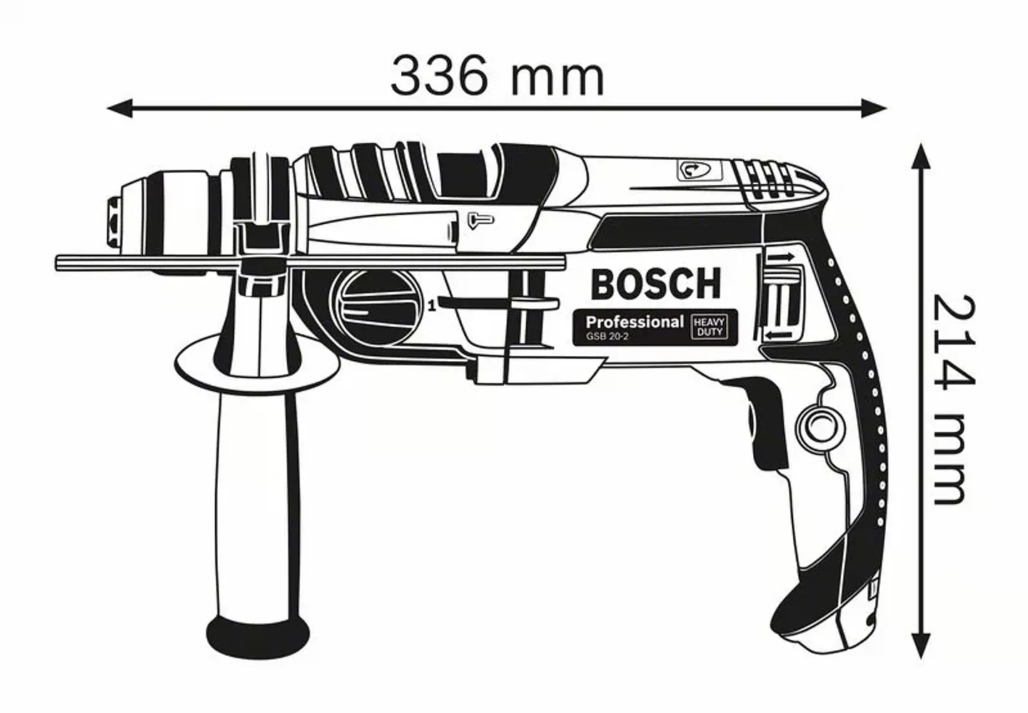Berbequim com percussão GSB 20-2 BOSCH 2
