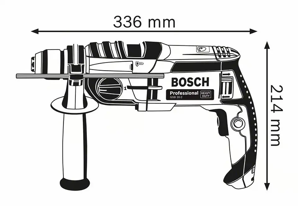 Berbequim com percussão GSB 20-2 BOSCH 2