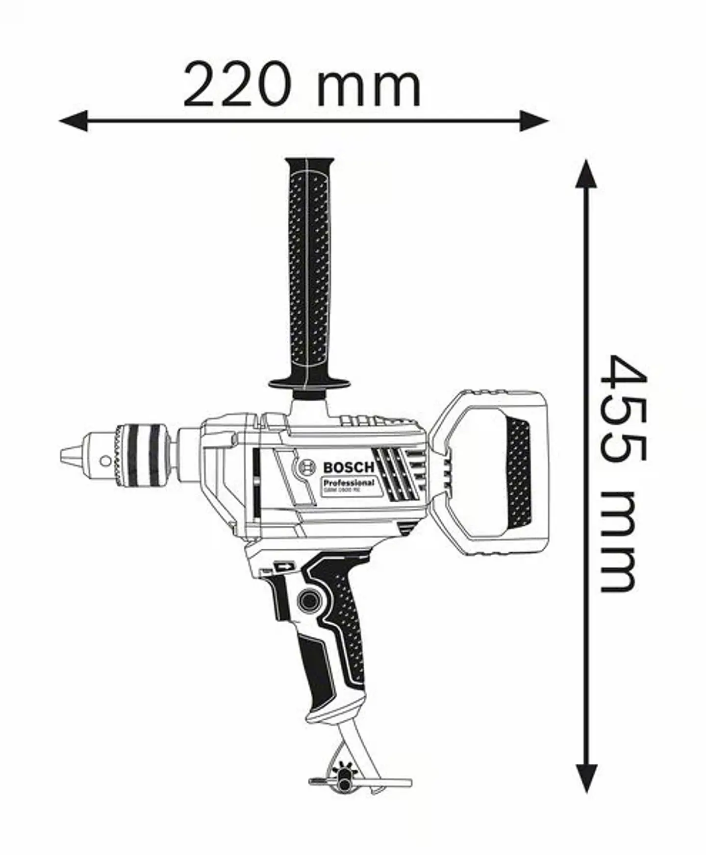 Berbequim e misturador GBM 1600 RE BOSCH 2