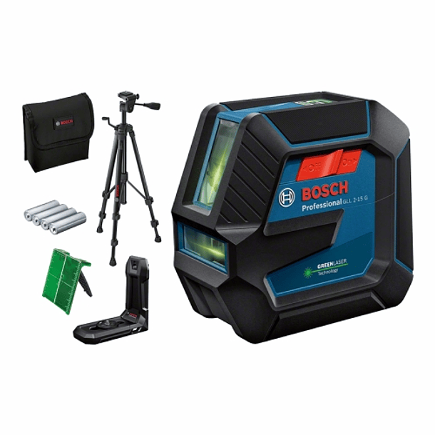 Nivel Laser de 2 linhas verdes GLL 2-15 G + Tripé BT 150 BOSCH 1