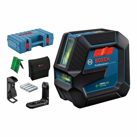 Nivel Laser de 2 linhas verdes GLL 2-15 G + Mala BOSCH