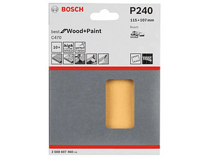 10 un. Folha de lixa 115x107mm C470 Best for Wood and Paint BOSCH