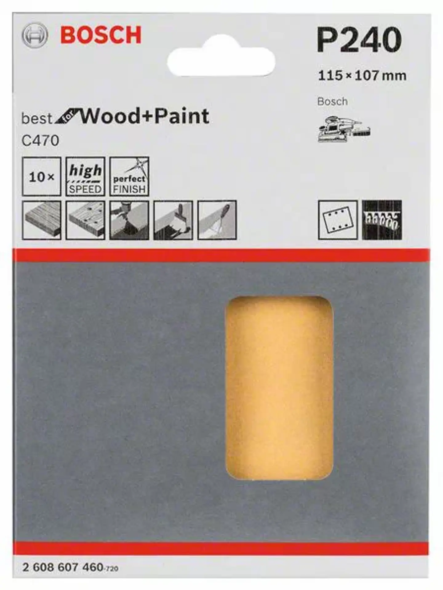 10 un. Folha de lixa 115x107mm C470 Best for Wood and Paint BOSCH 2