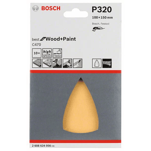 10 un. Folha de lixa 100x150mm C470 Best for Wood and Paint BOSCH 2