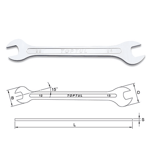 Chaves de boca extra finas slim - TOPTUL