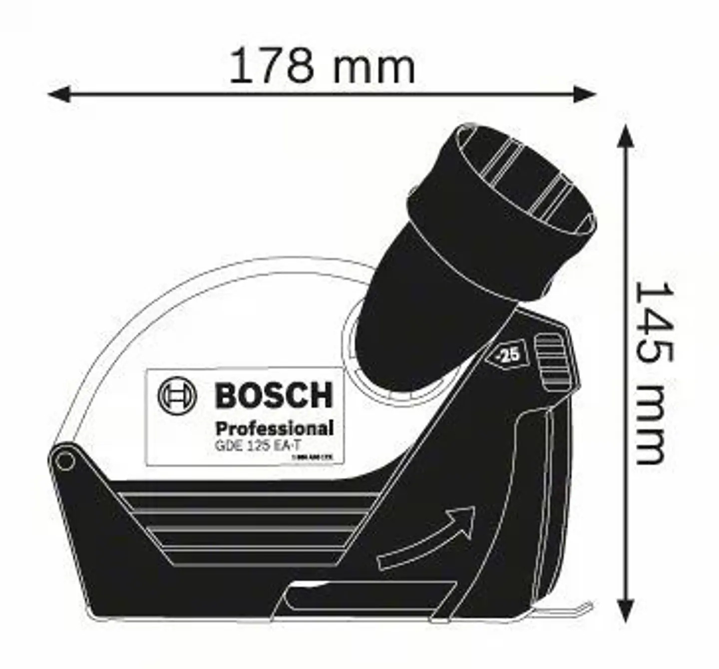 Colector de pó para rebarbadoras 125mm GDE 125 EA-T BOSCH 2