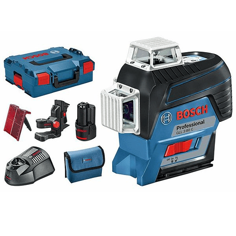 Nivel laser 3 linhas vermelhas GLL 3-80 C + BM1 BOSCH