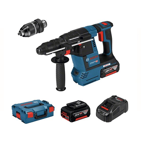 Martelo perfurador com 2 baterias 5.0Ah GBH 18V-26 F BOSCH