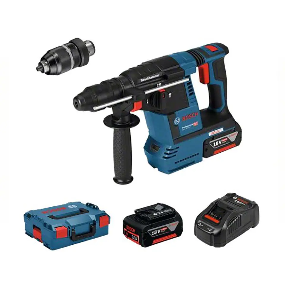 Martelo perfurador com 2 baterias 5.0Ah GBH 18V-26 F BOSCH 1