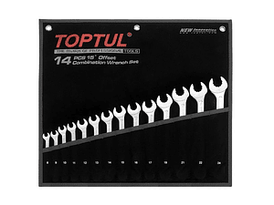 Jogo de 14 chaves boca luneta Dynamic 15º TOPTUL