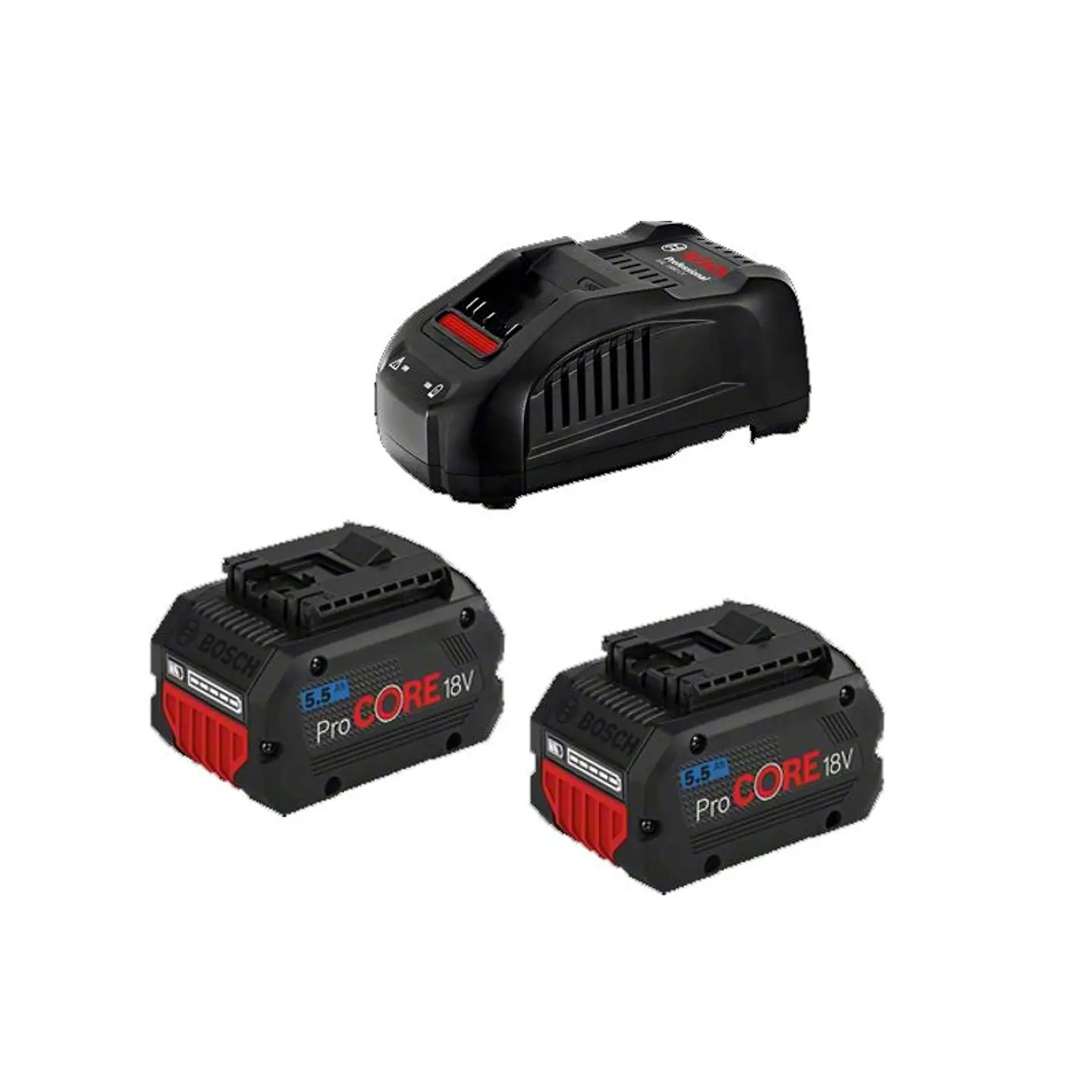 Conjunto 2 baterias ProCORE18V 5.5Ah + carregador BOSCH 1