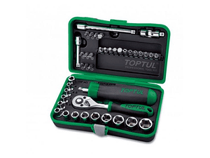 Jogo chaves de caixa profissional 1/4'' TOPTUL