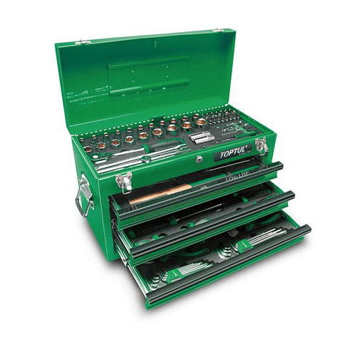 Caixa de ferramenta metálica 3 gavetas (99 peças) TOPTUL