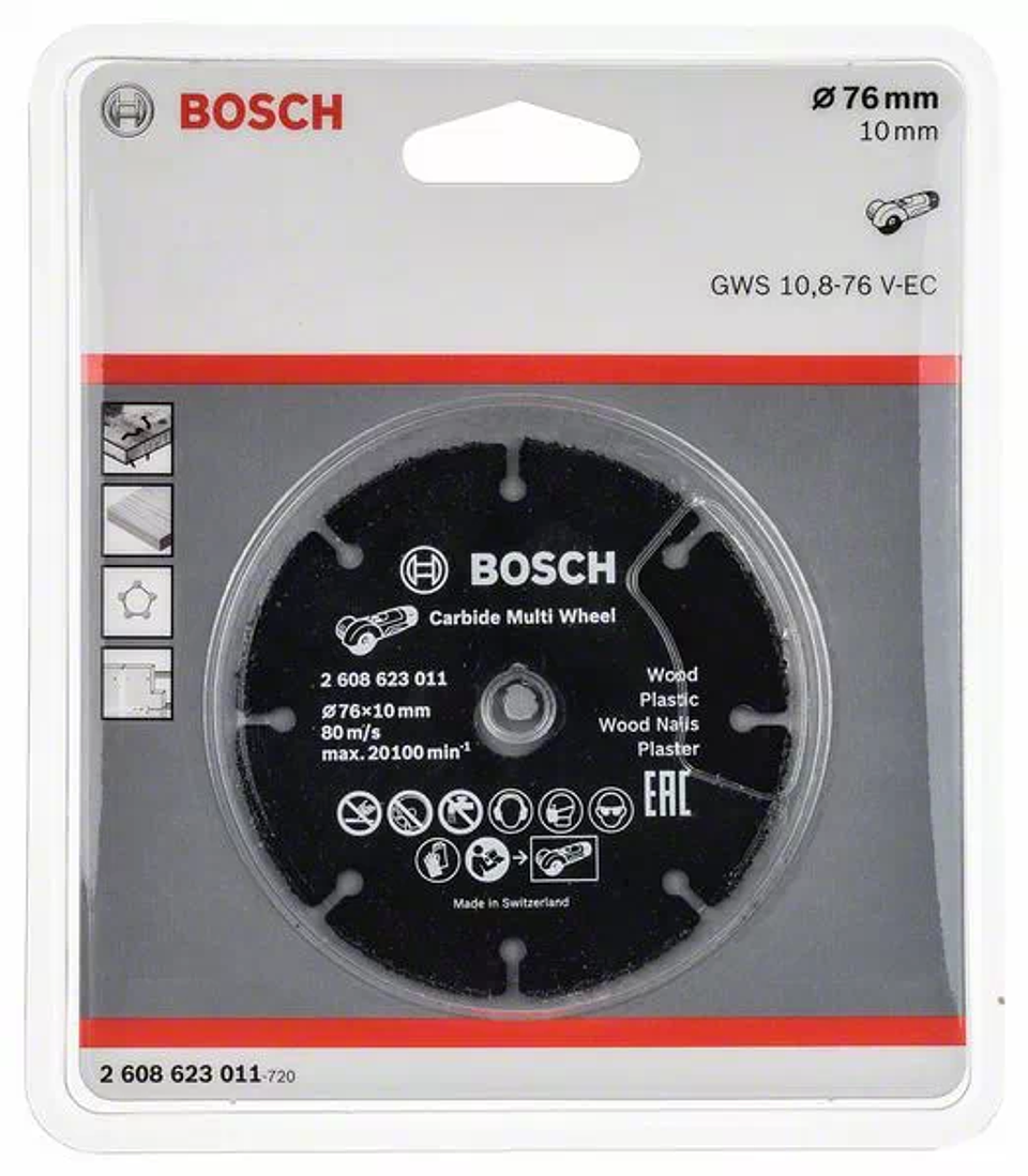 Disco corte 76mm para madeira/multimaterial EXPERT Carbide Multi Wheel Bosch 3