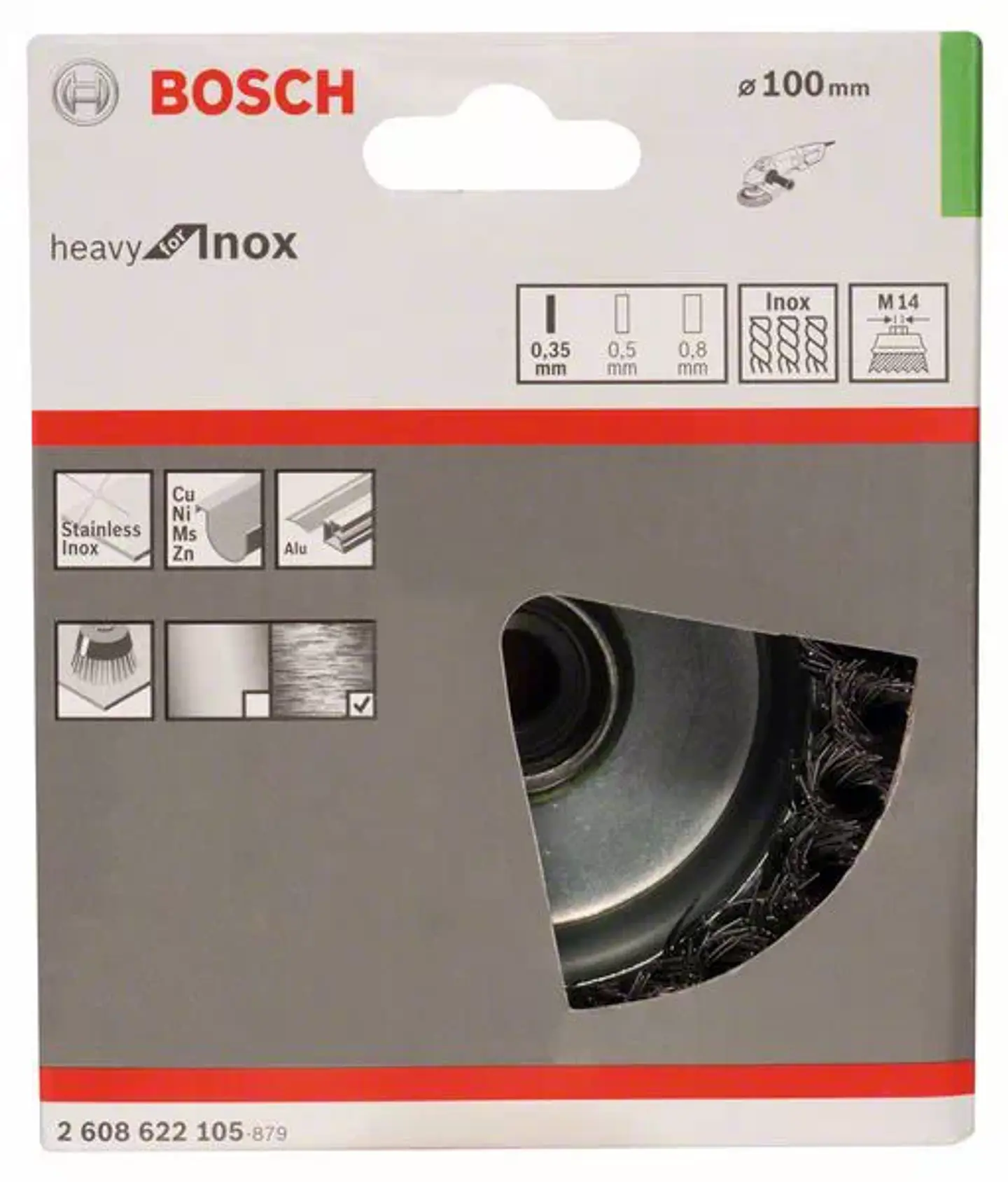 Catrabucha 100mm para rebarbadora tipo tacho heavy for inox BOSCH 2
