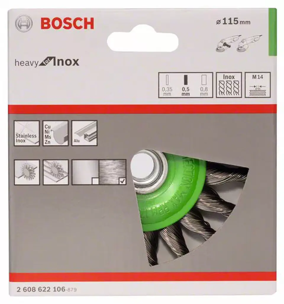 Catrabucha 115mm em disco heavy for inox arame entrançado BOSCH 2