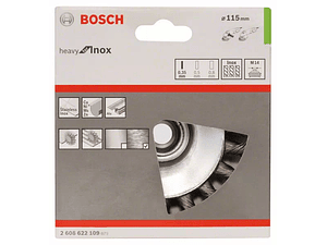 Catrabucha cônica 115mm em disco heavy for inox arame entrançado BOSCH