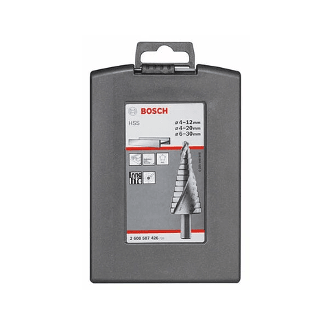 Conjunto 3 brocas escalonadas para metal HSS BOSCH