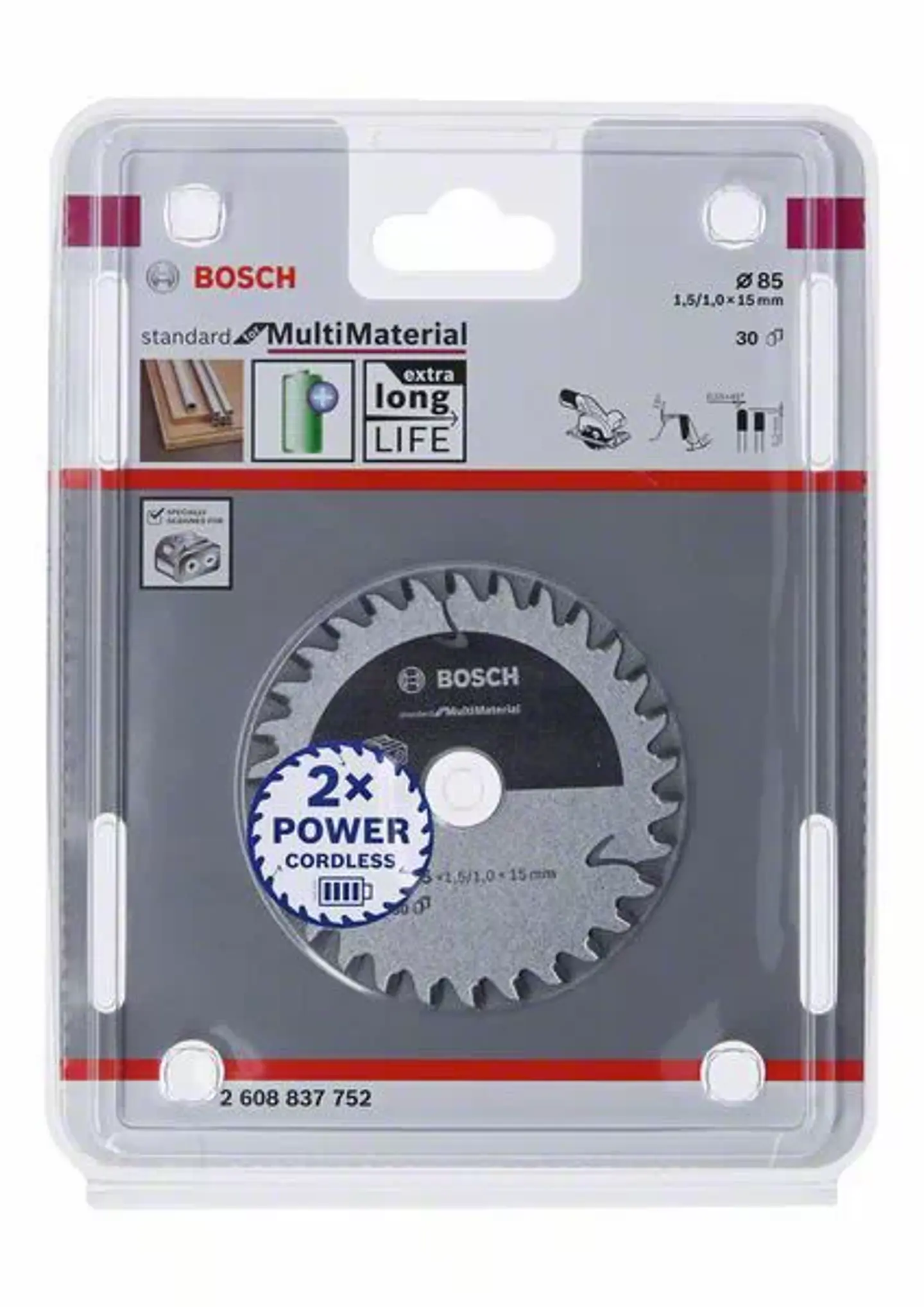 Disco de serra circular multimaterial 85mm BOSCH 2
