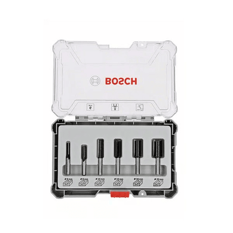 Conjunto de 6 fresas retas para madeira BOSCH