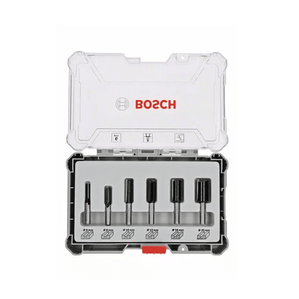 Conjunto de 6 fresas retas para madeira BOSCH 2