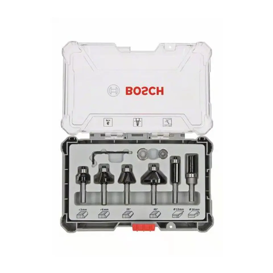 Conjunto de 6 fresas de aparo e contorno para madeira BOSCH 2