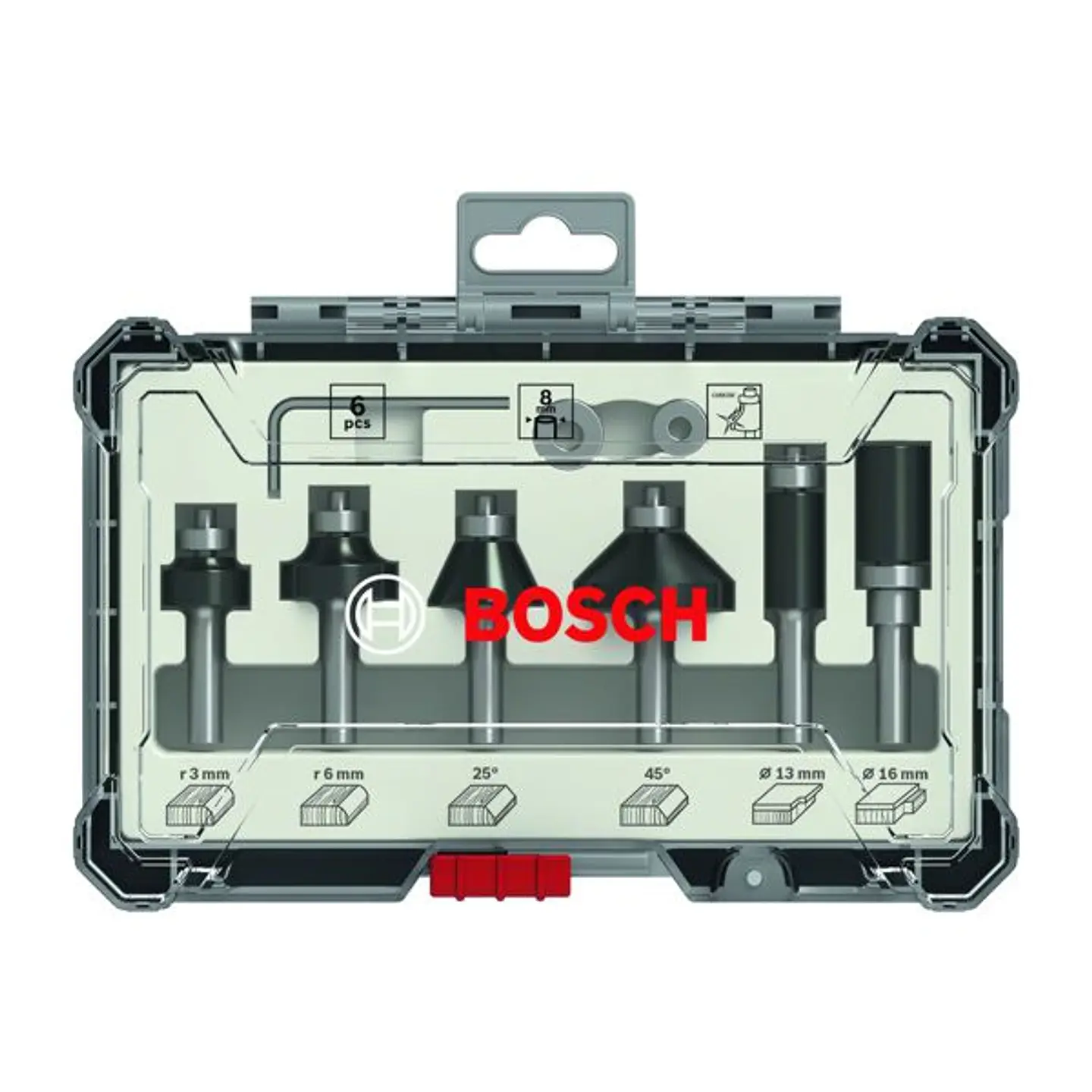 Conjunto de 6 fresas de aparo e contorno para madeira BOSCH 1