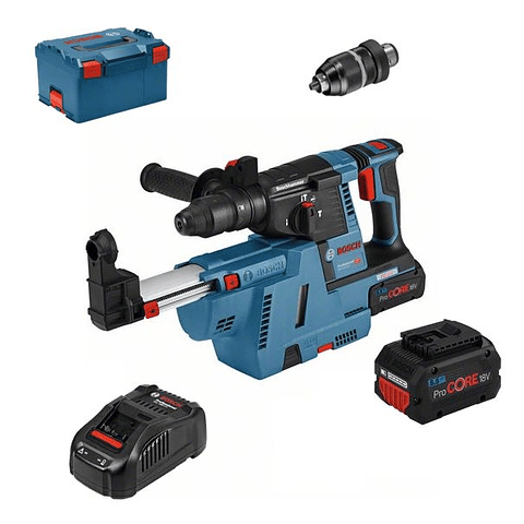 Martelo perfurador com 2x ProCORE18V 5.5Ah GBH 18V-26 F + GDE 18V-16 BOSCH