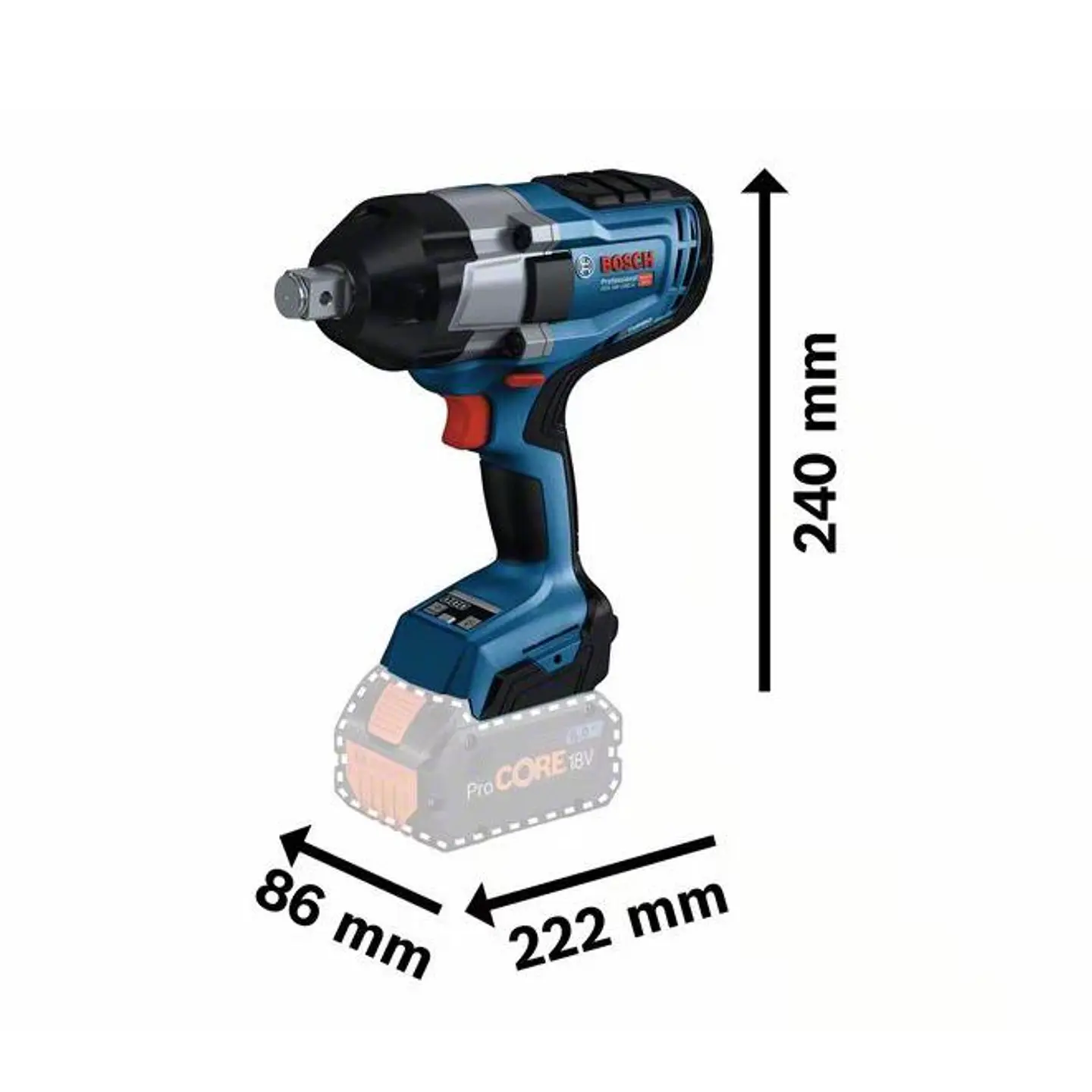 Aparafusadora de impacto 3/4'' GDS 18V-1050 H + 2x ProCORE18V 8.0 Ah BOSCH 2