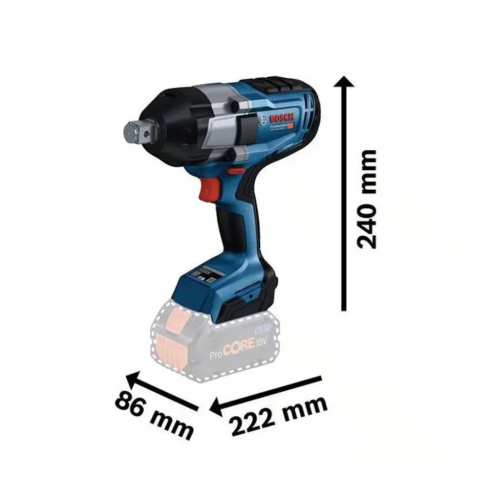 Aparafusadora de impacto 3/4'' GDS 18V-1050 H + 2x ProCORE18V 8.0 Ah BOSCH 2