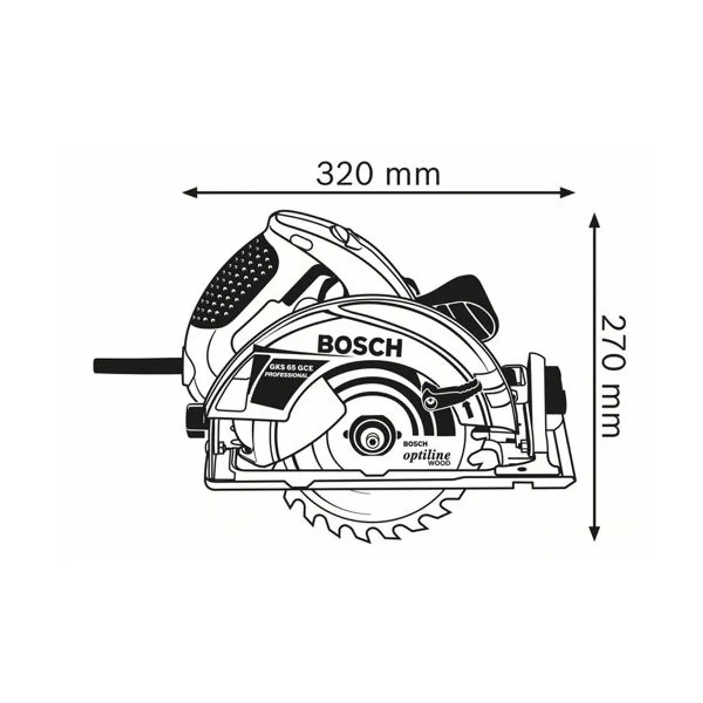 Serra circular manual GKS 65 GCE + Mala L-BOXX BOSCH 3