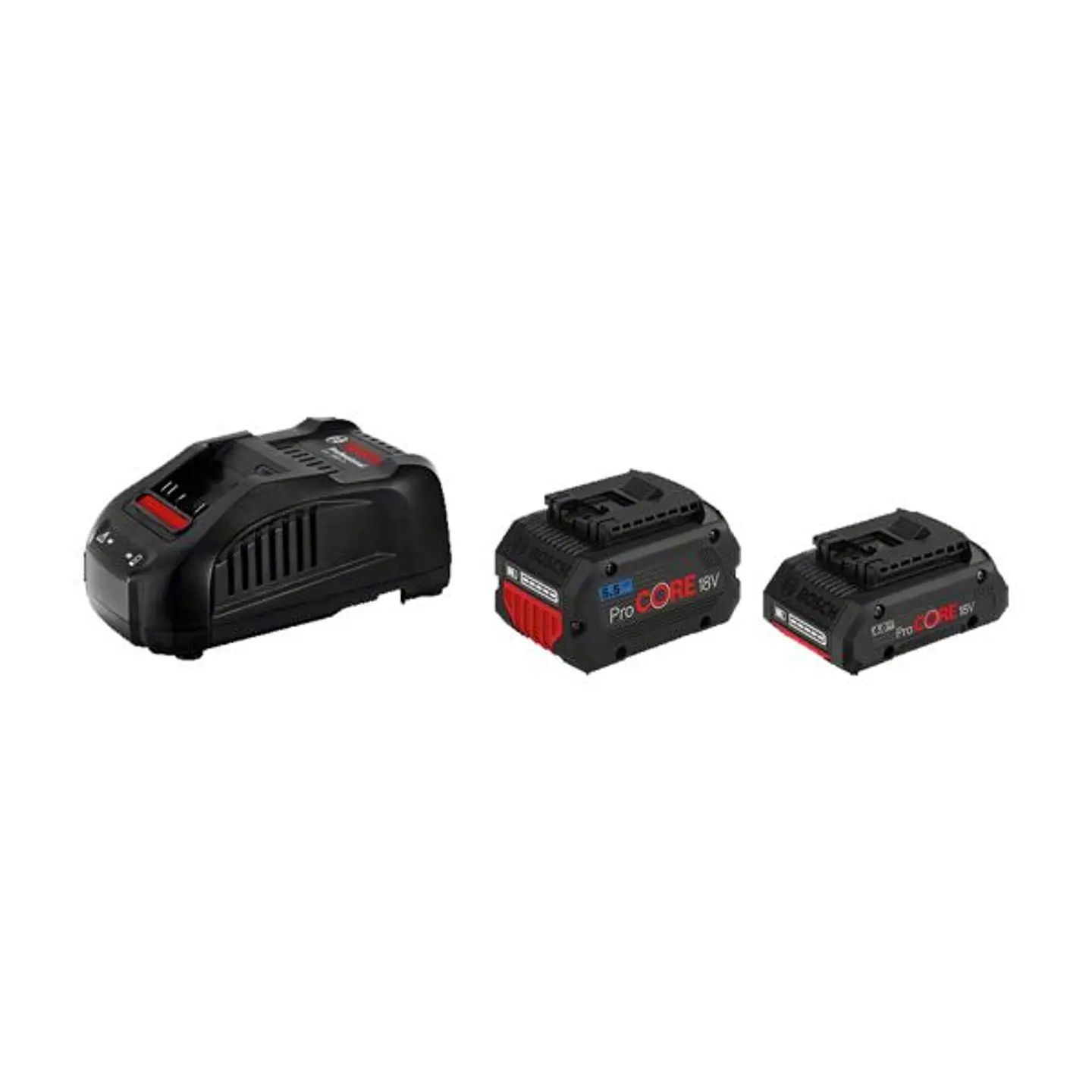 Conjunto 1 bateria ProCORE18V 4.0Ah + 1 ProCORE18V 5.5Ah + Carregador BOSCH 1