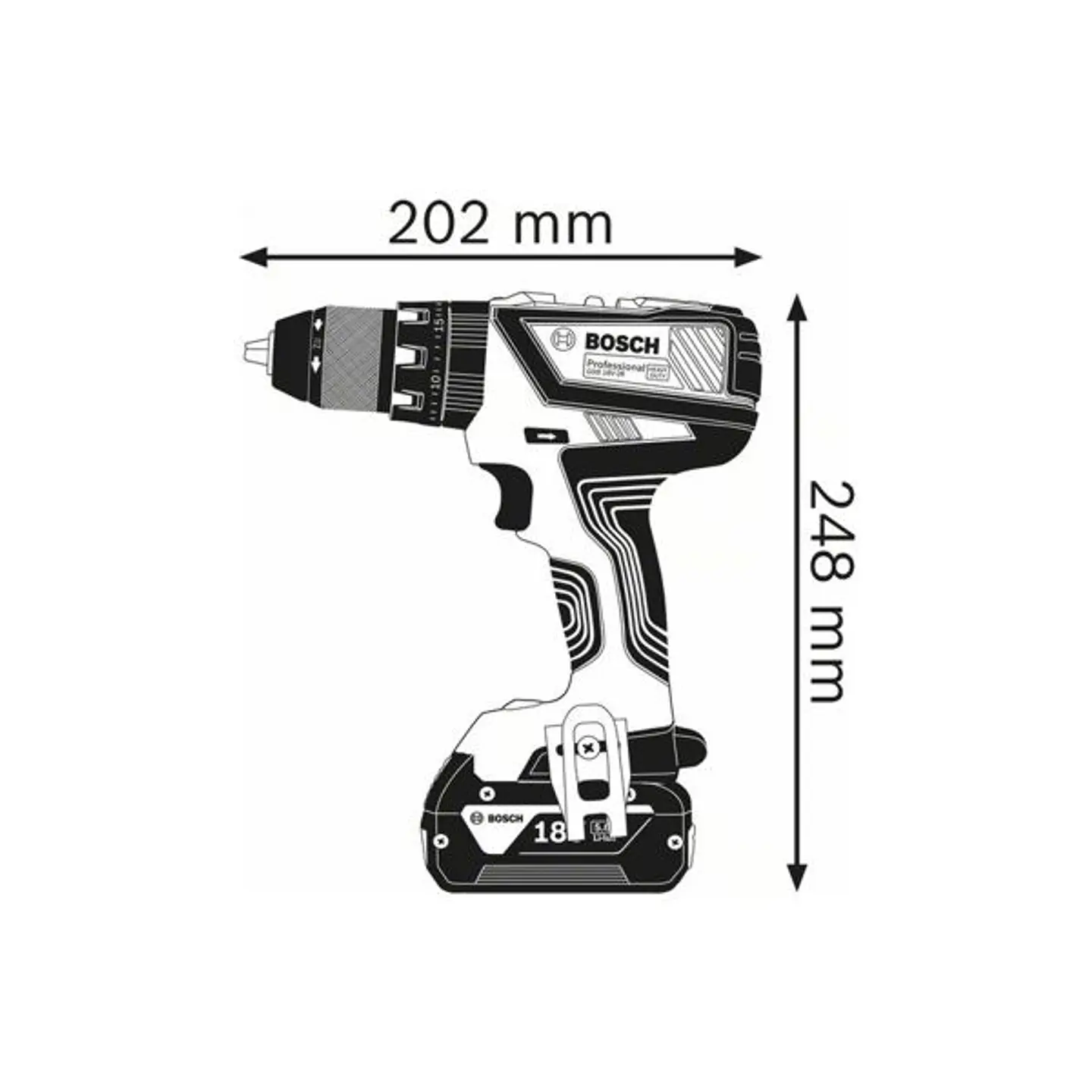 Aparafusadora/Berbequim com percussão sem fio GSB 18V-28 BOSCH 2